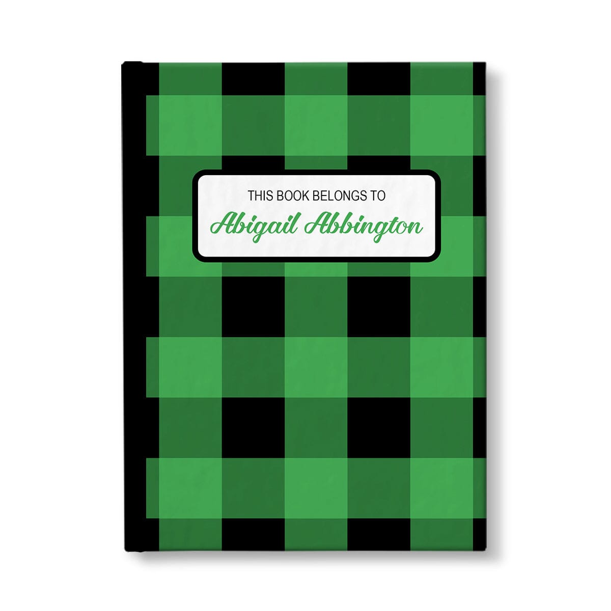 Personalized Green and Black Buffalo Plaid Journal at Artistically Invited.
