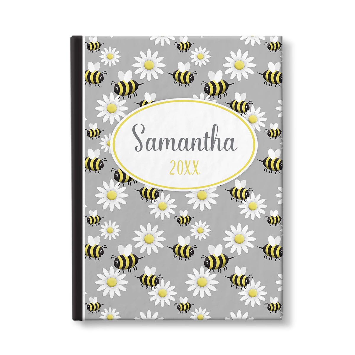 Personalized Happy Bee and Daisy Journal at Artistically Invited.