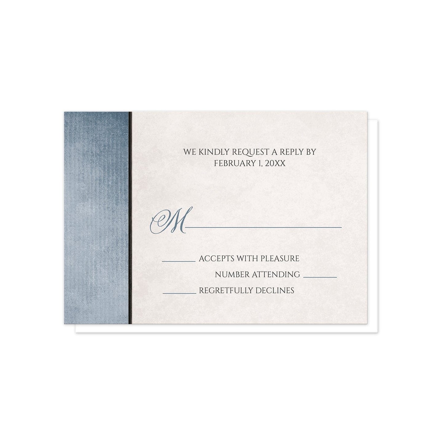 Lantern Daisy Rustic Blue RSVP Cards at Artistically Invited.
