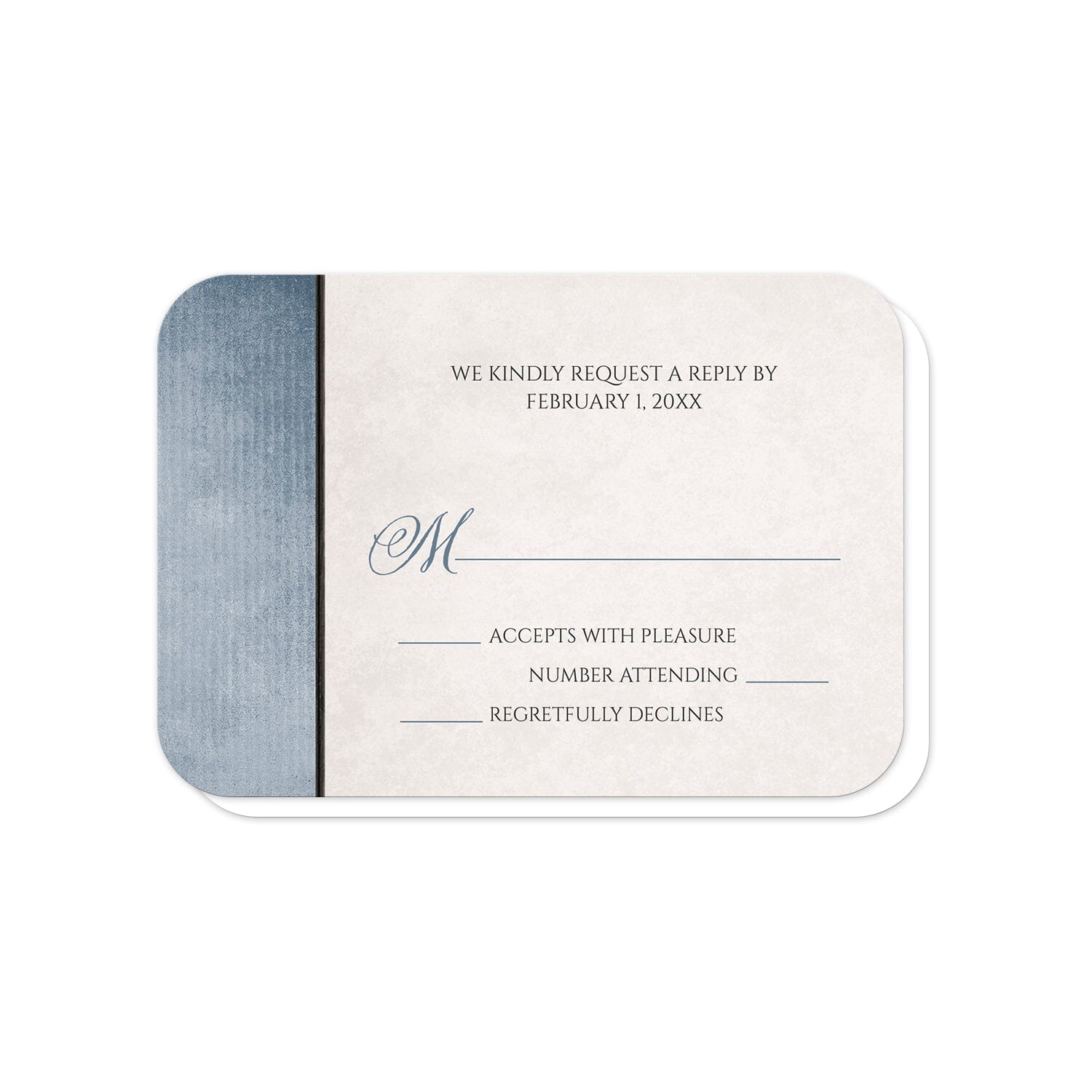 Lantern Daisy Rustic Blue RSVP Cards (with rounded corners) at Artistically Invited.