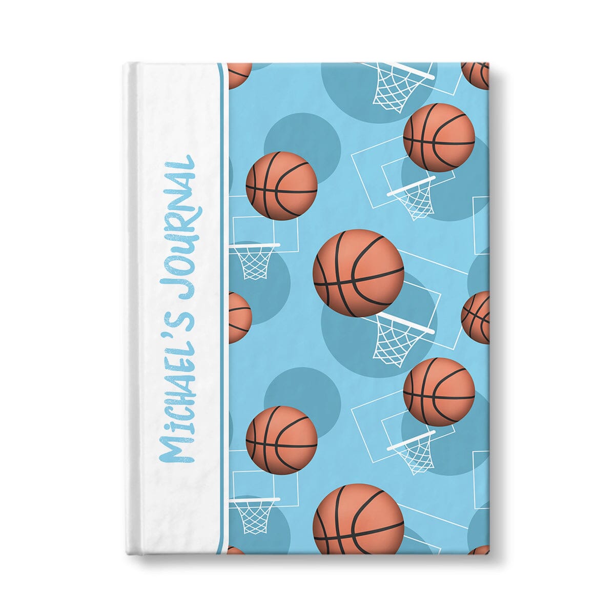 Personalized Light Blue Basketball Journal at Artistically Invited.