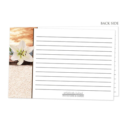Back side of the Lily Seashells and Sand Autumn Beach Recipe Cards