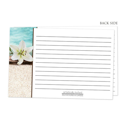Back side of the Lily Seashells and Sand Beach Recipe Cards