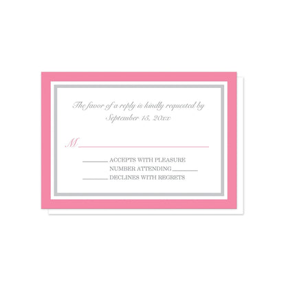 Modern Pink and Gray RSVP Cards at Artistically Invited.