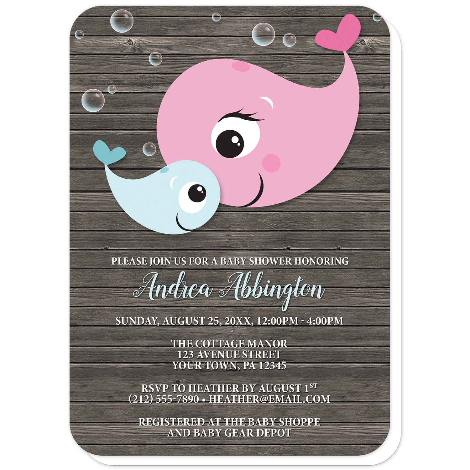 Whale baby best sale shower invitations