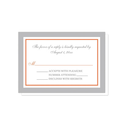 Orange and Gray RSVP Cards at Artistically Invited.