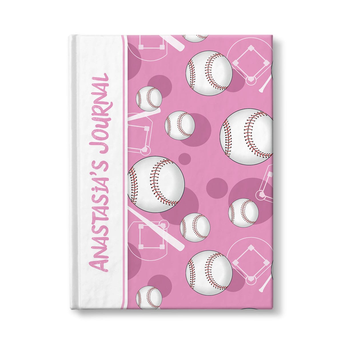 Personalized Pink Baseball Journal at Artistically Invited.