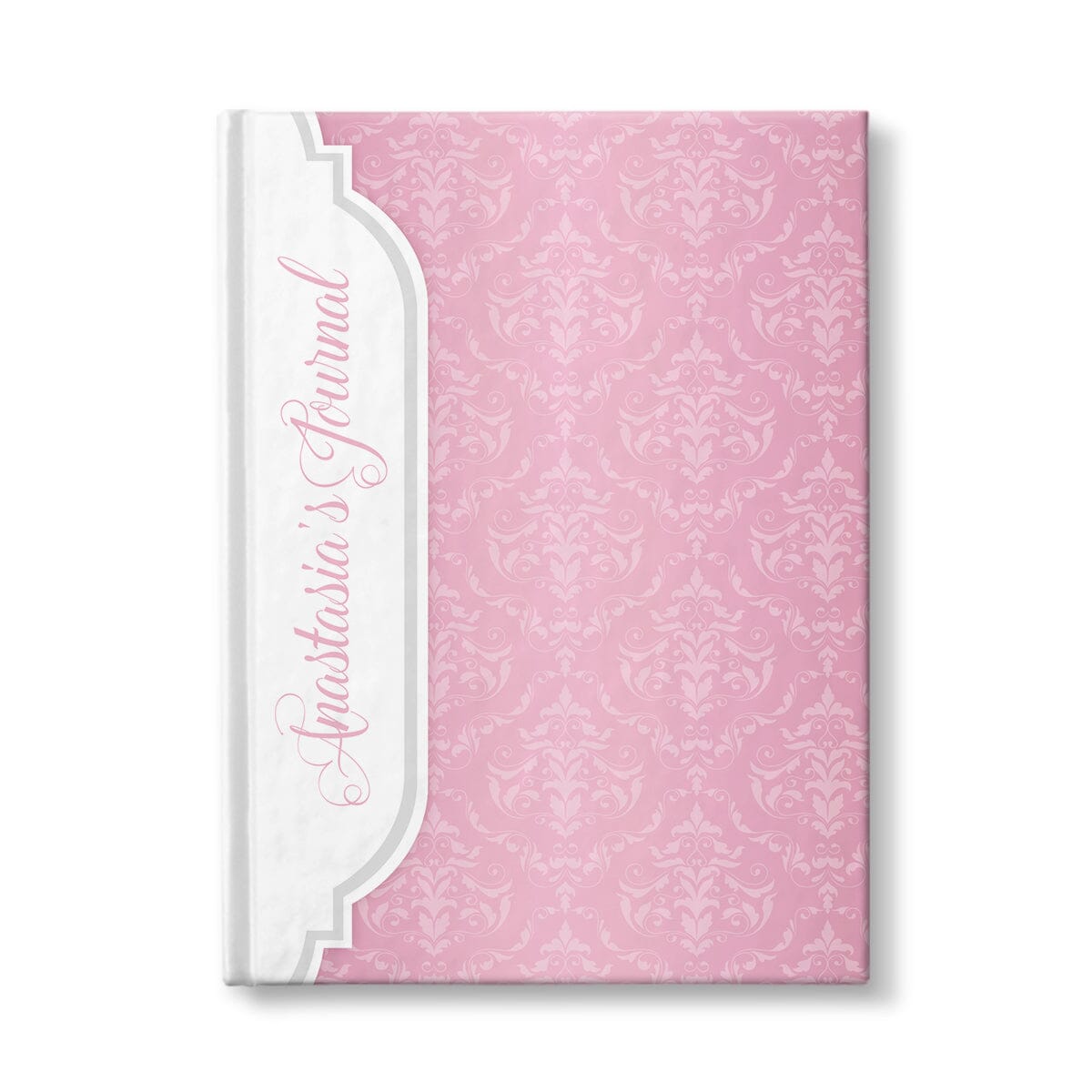 Personalized Pink Damask Journal at Artistically Invited.