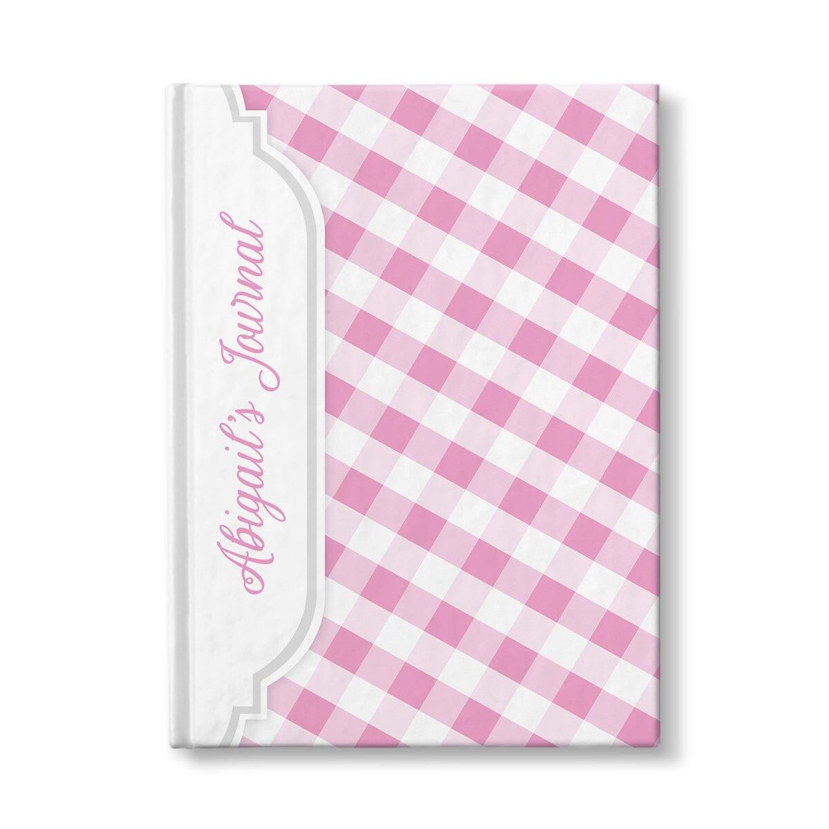 Personalized Pink Gingham Journal at Artistically Invited.