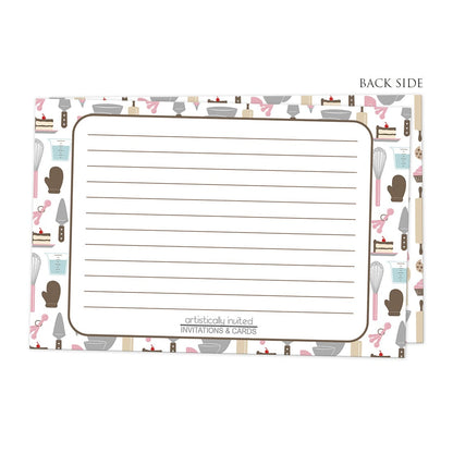 Back side of the Pink Baking Pattern Recipe Cards