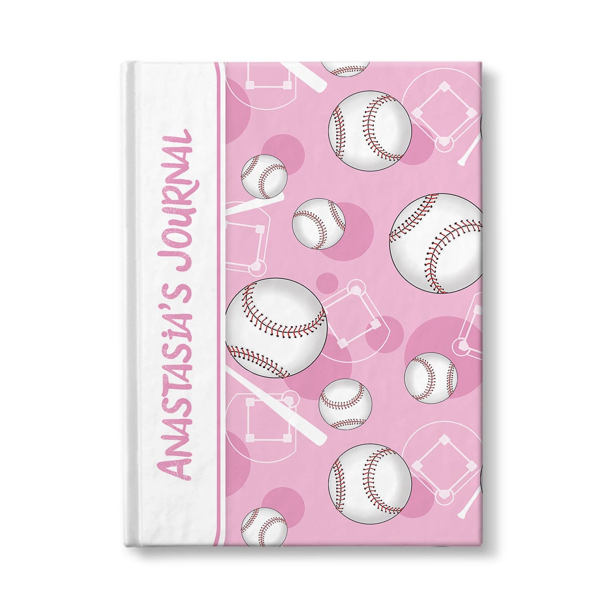 Personalized Pink Baseball Journal at Artistically Invited.