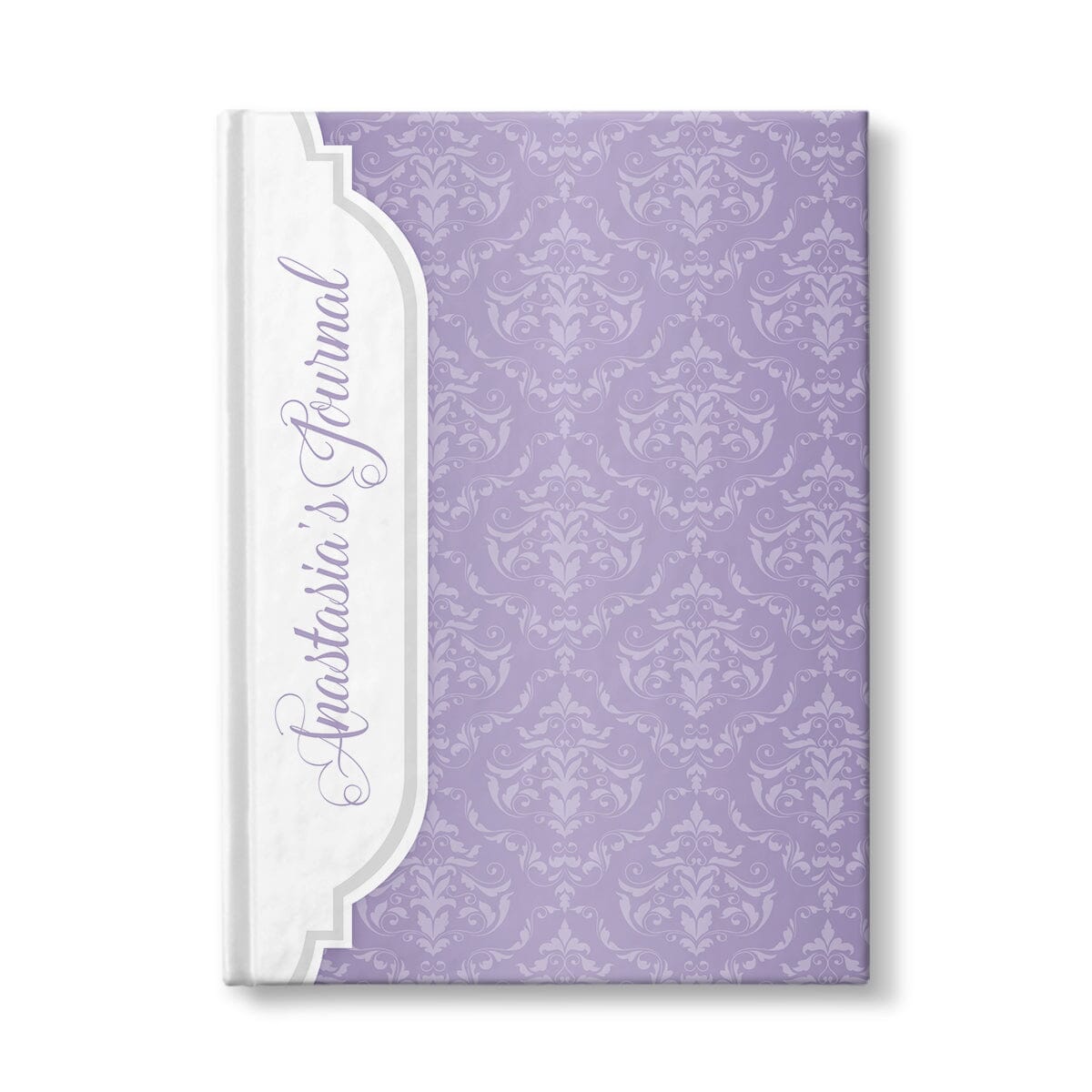 Personalized Purple Damask Journal at Artistically Invited.