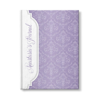 Personalized Purple Damask Journal at Artistically Invited.
