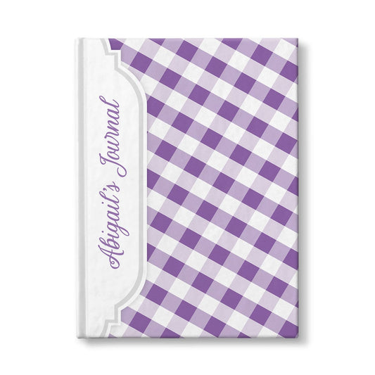 Personalized Purple Gingham Journal at Artistically Invited.