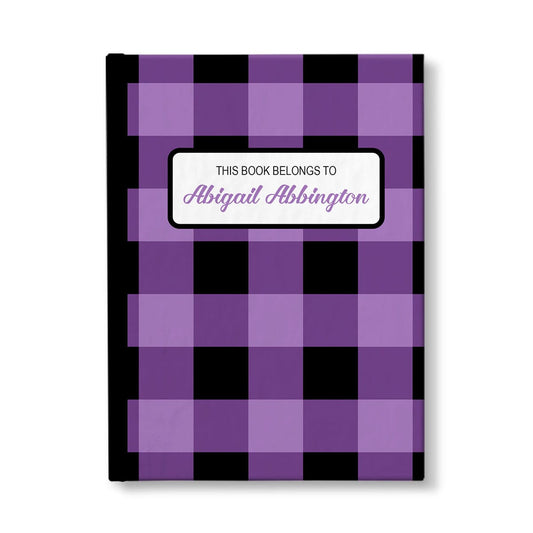 Personalized Purple and Black Buffalo Plaid Journal at Artistically Invited.