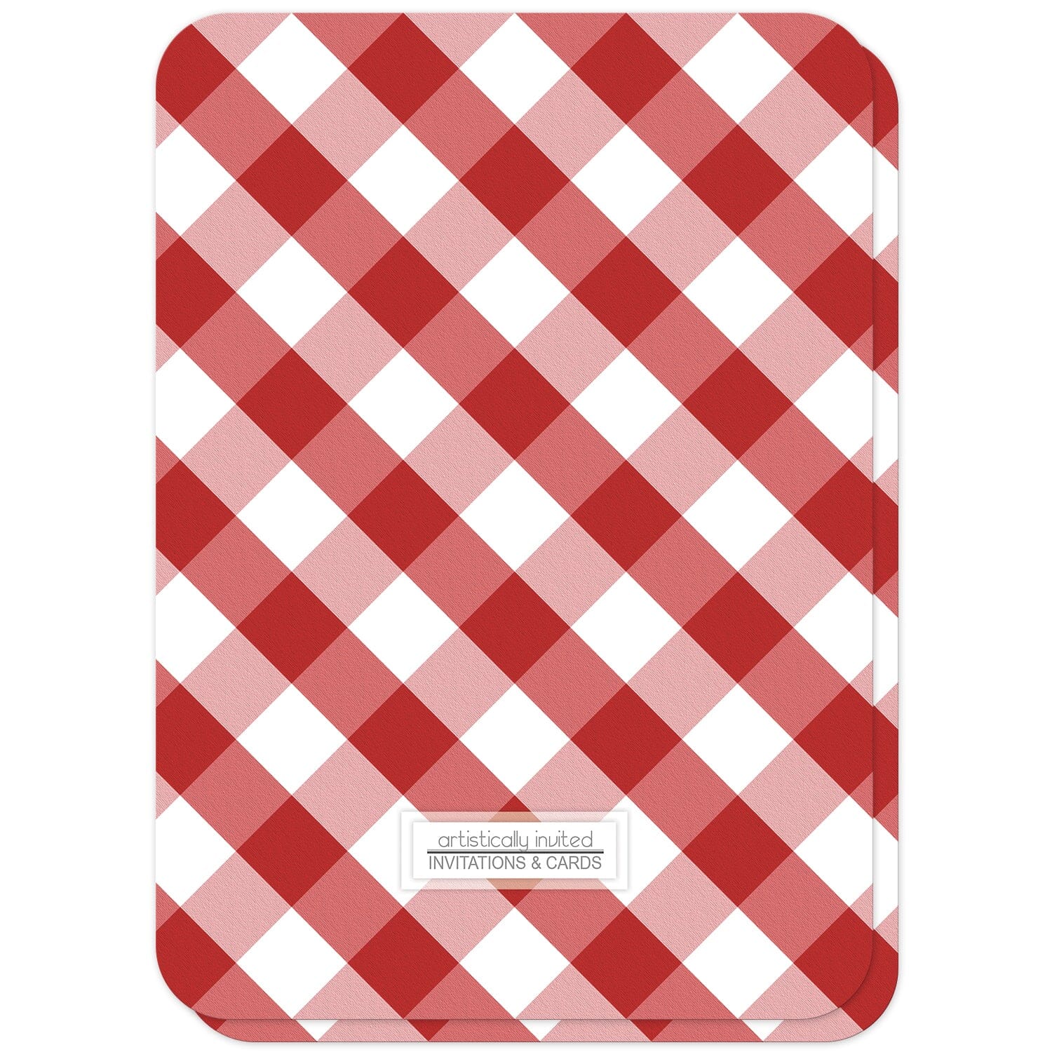 Red Gingham Birthday Party Invitations – Artistically Invited