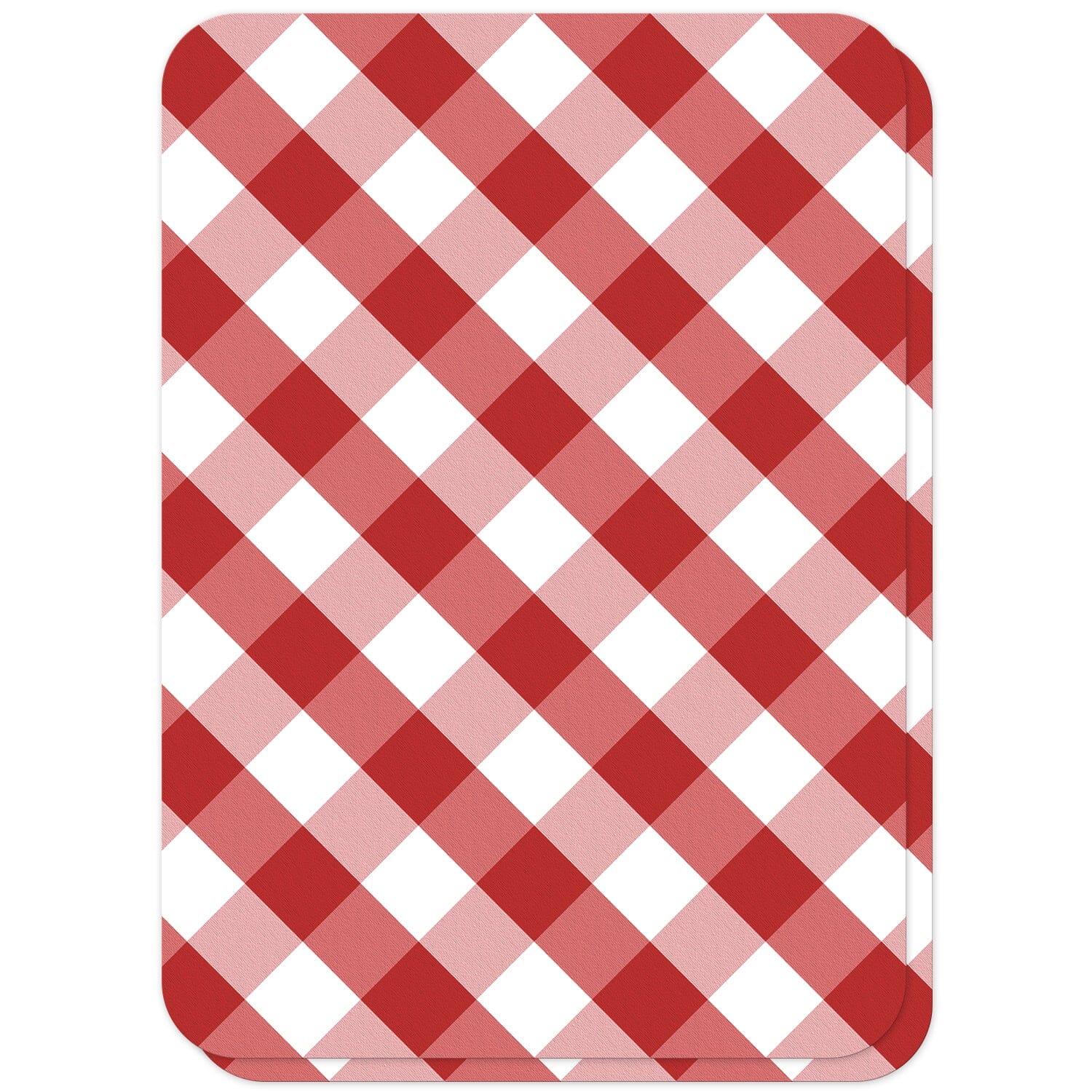 Red Gingham Wedding Invitations (back side with rounded corners) at Artistically Invited.