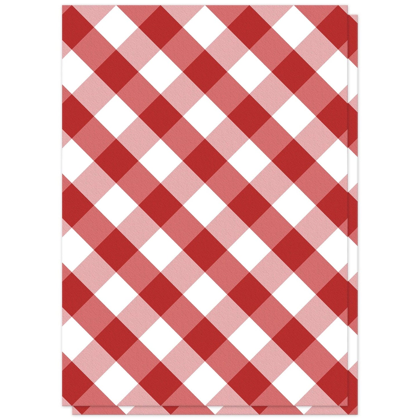Red Gingham Wedding Invitations (back side) at Artistically Invited.