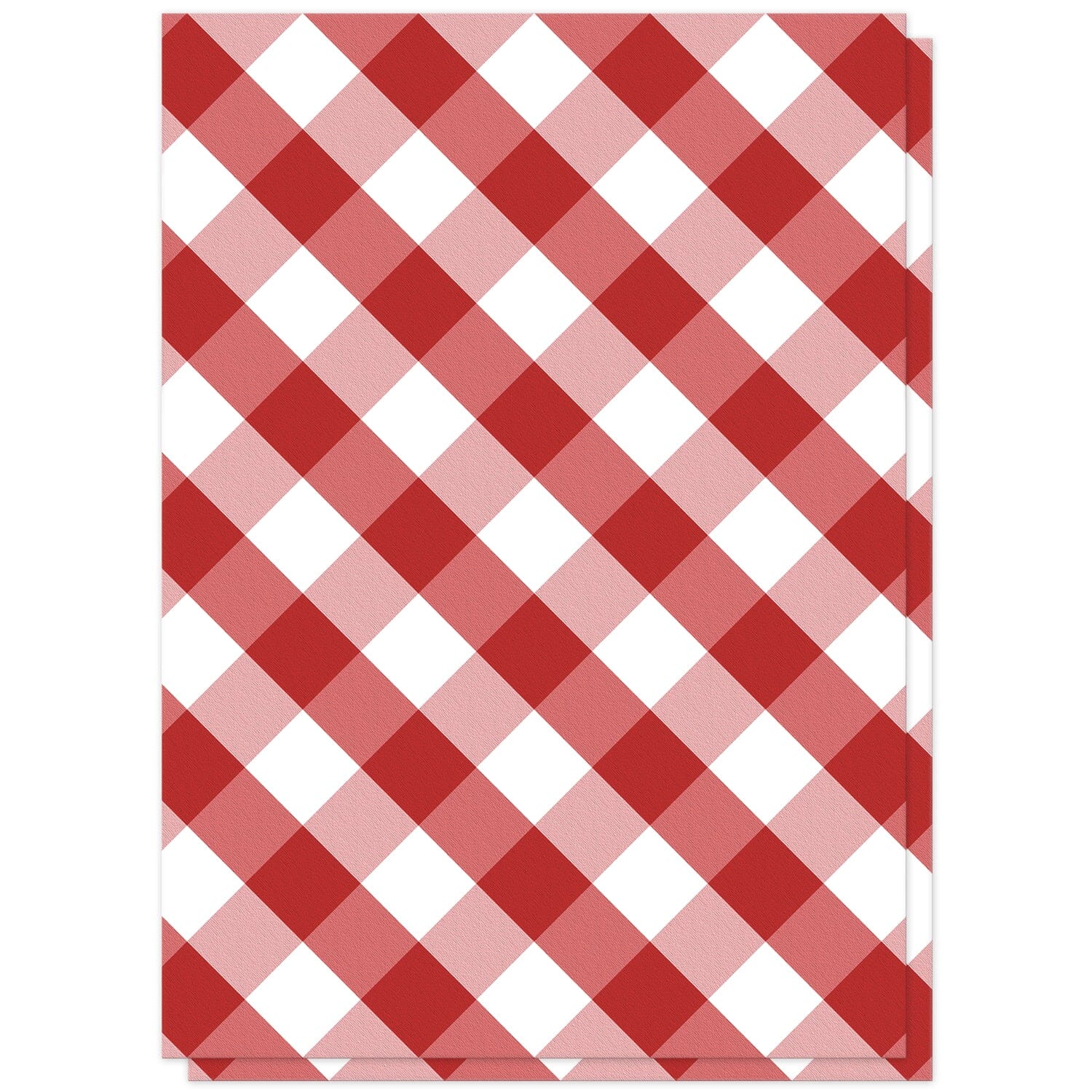 Red Gingham Wedding Invitations (back side) at Artistically Invited.