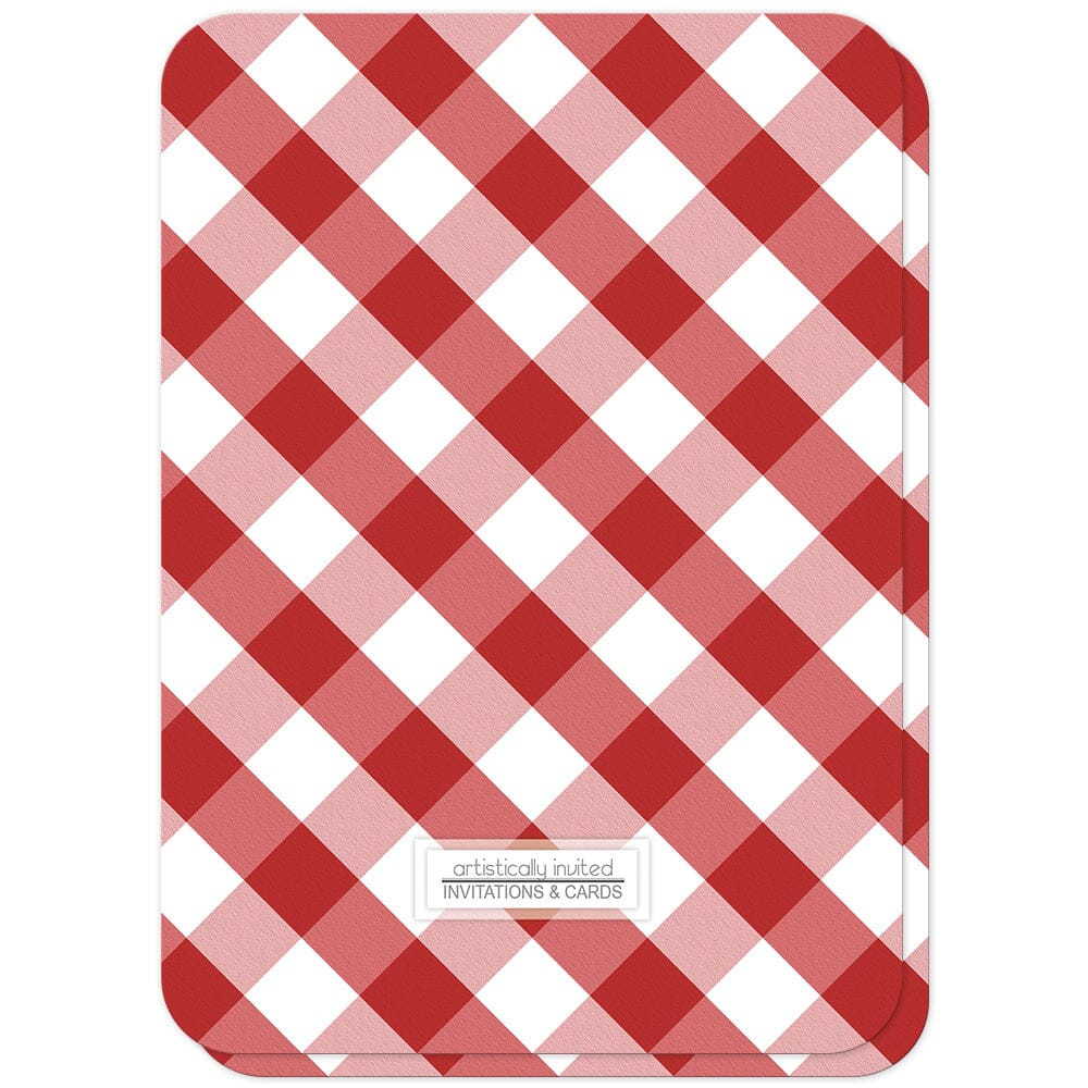 Red Gingham I Do BBQ Couples Shower Invitations (back side with rounded corners) at Artistically Invited.