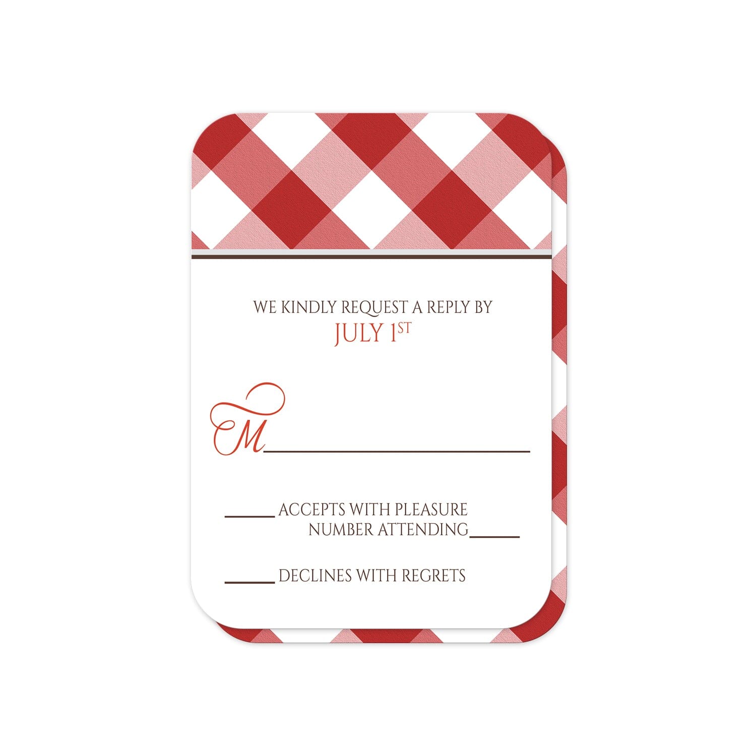 Picnic Gingham Red Cotton Cocktail Napkins 50 Units