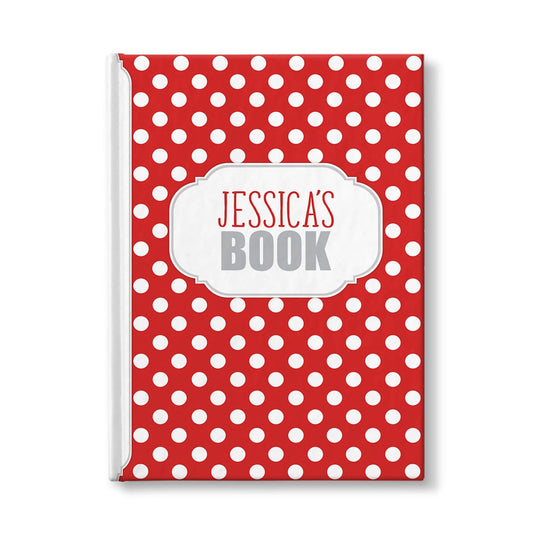 Personalized Red Polka Dot Journal at Artistically Invited.