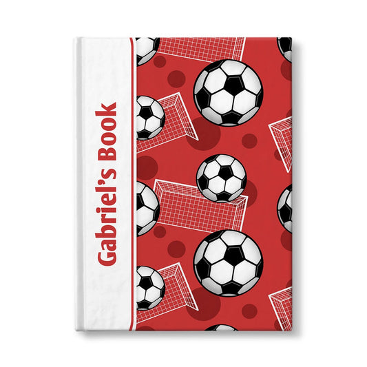Personalized Red Soccer Journal at Artistically Invited.