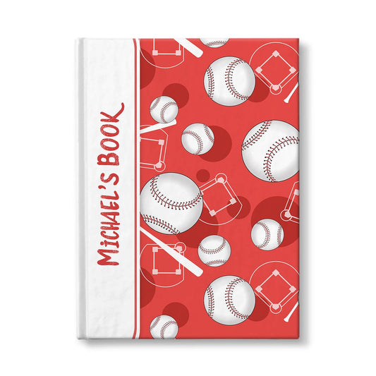 Personalized Red Baseball Journal at Artistically Invited.
