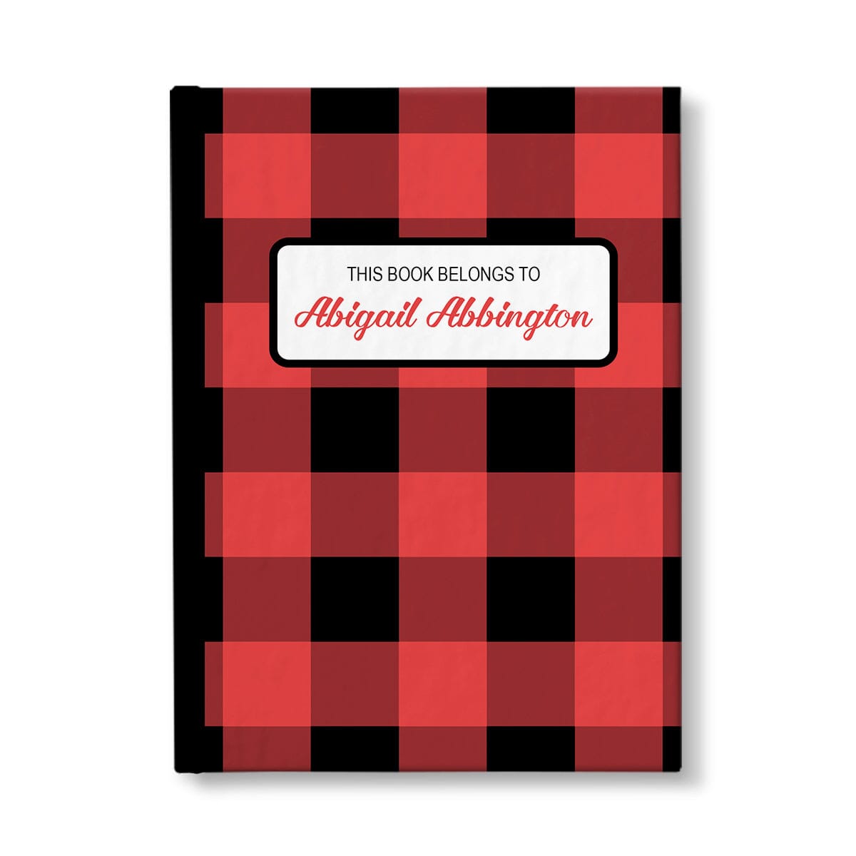 Personalized Red and Black Buffalo Plaid Journal at Artistically Invited.