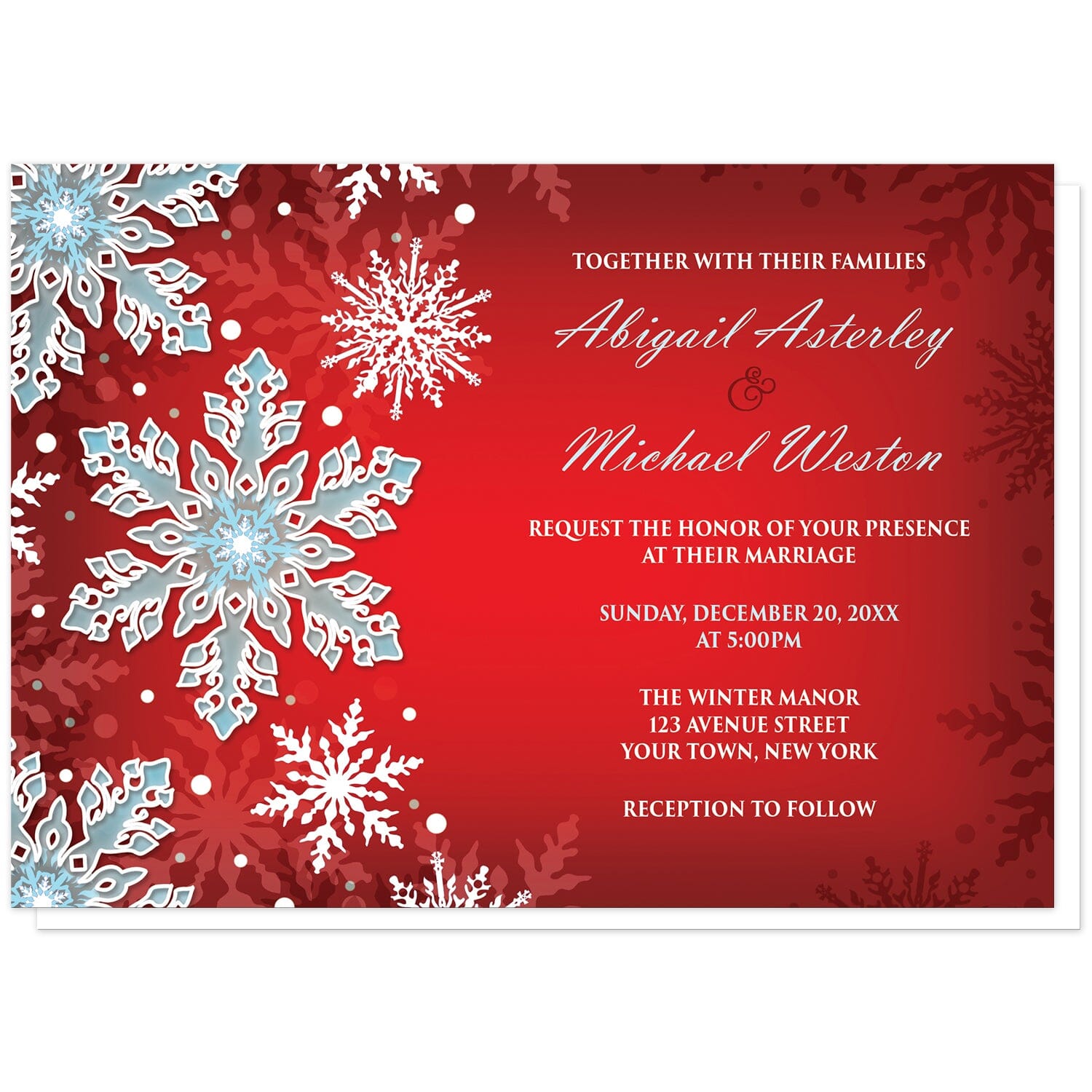 Red And White Wedding Invitation Templates