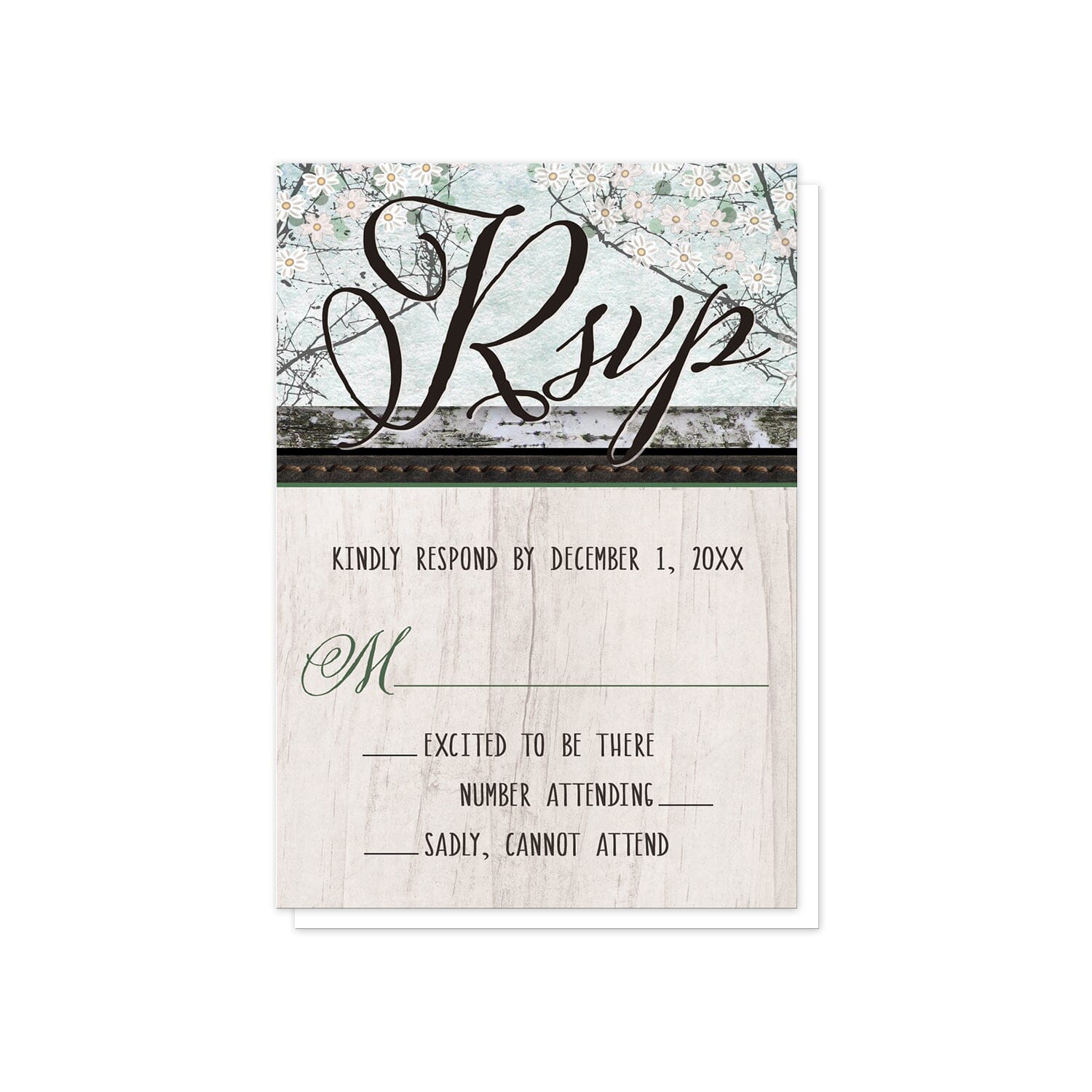 Rustic Bear Spring Floral RSVP Cards at Artistically Invited.