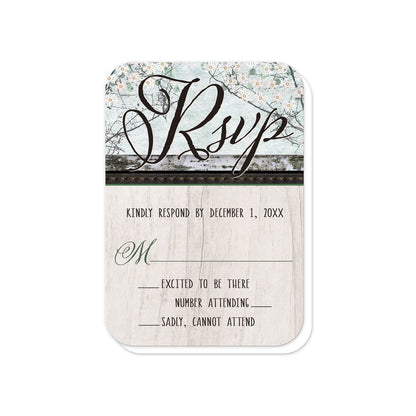 Rustic Bear Spring Floral RSVP Cards (with rounded corners) at Artistically Invited.