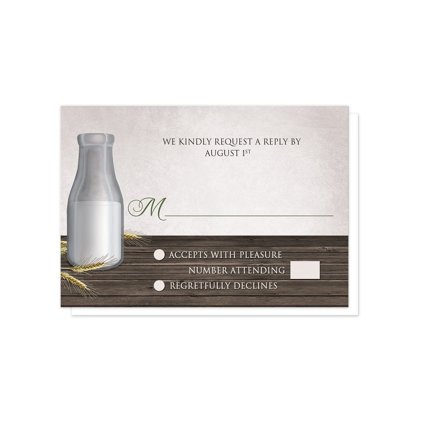 Rustic Country Dairy Farm RSVP Cards at Artistically Invited.