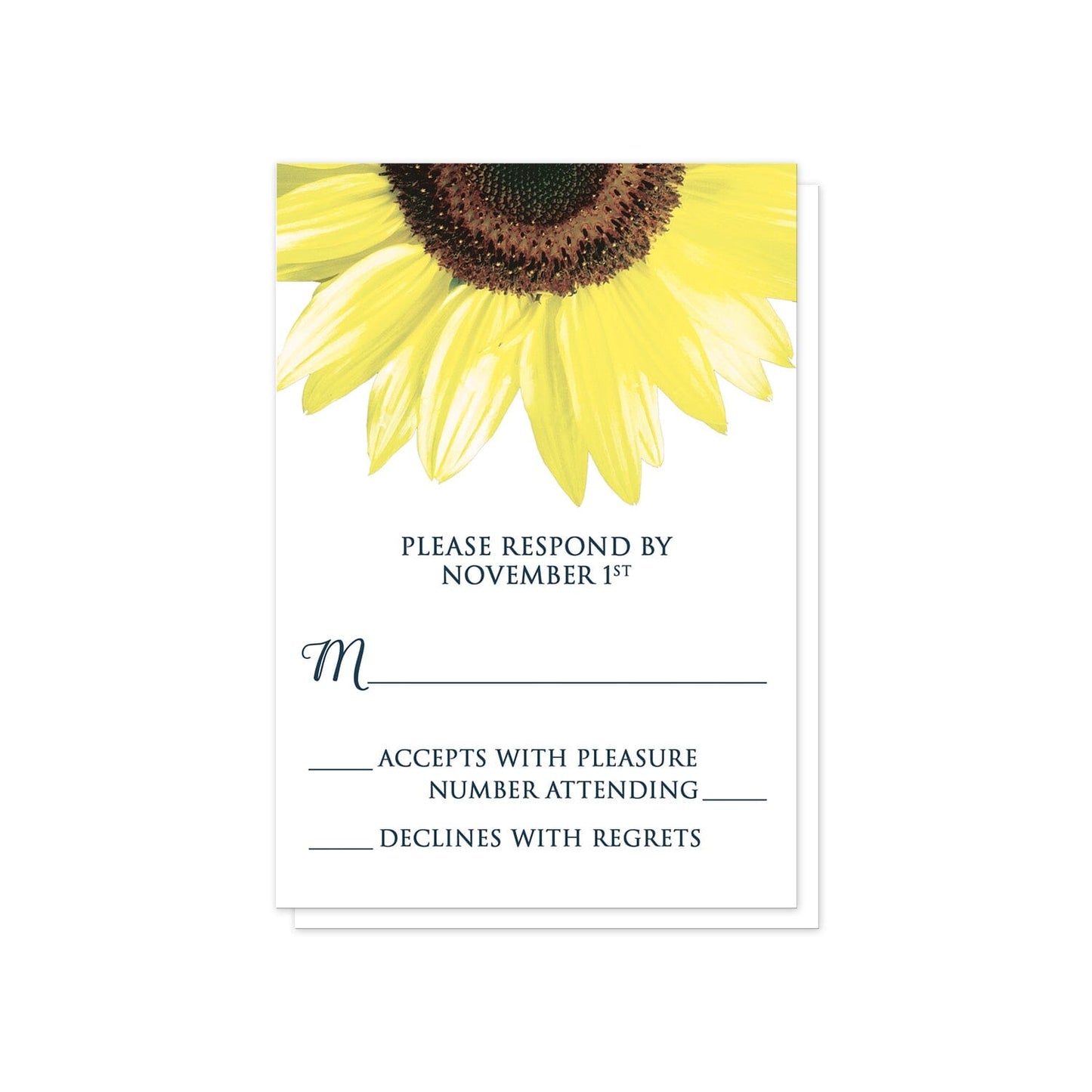 Rustic Sunflower and Denim RSVP Cards at Artistically Invited.