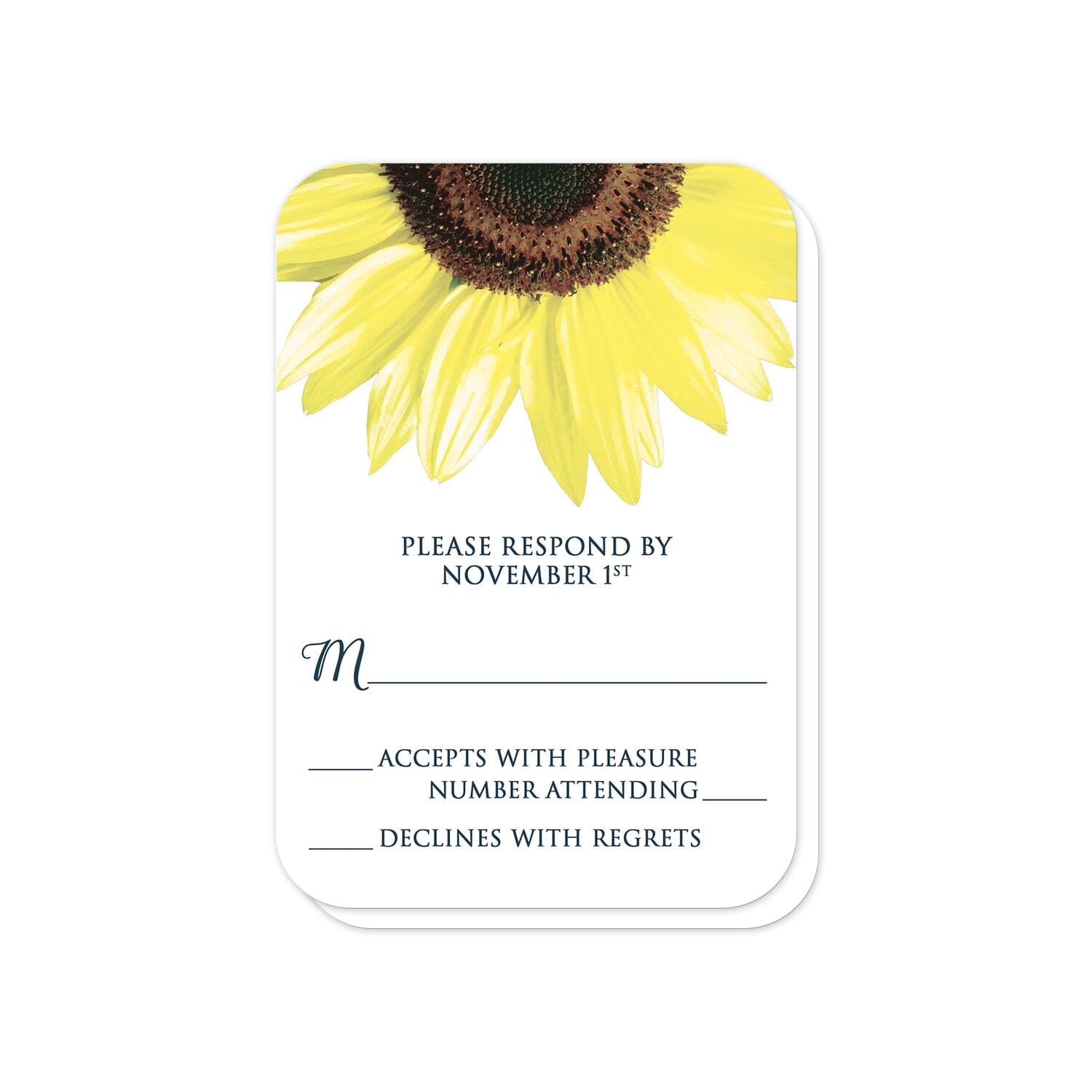 Rustic Sunflower and Denim RSVP Cards (with rounded corners) at Artistically Invited.