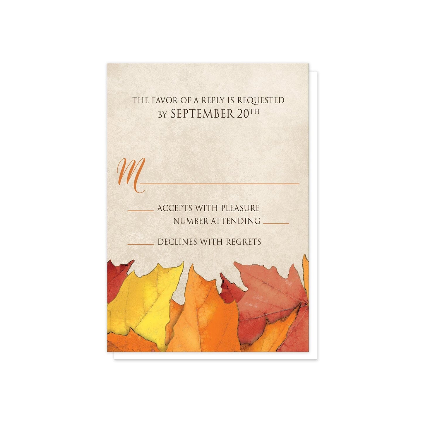 Rustic Wood and Leaves Fall RSVP Cards at Artistically Invited.