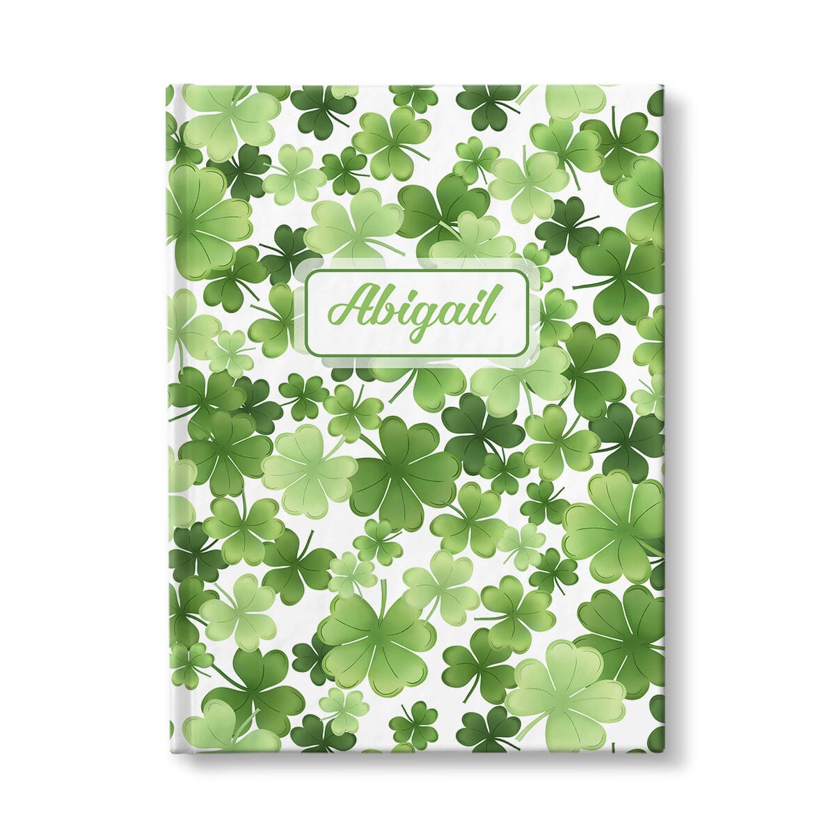 Personalized Shamrocks and 4-Leaf Clovers Journal at Artistically Invited.