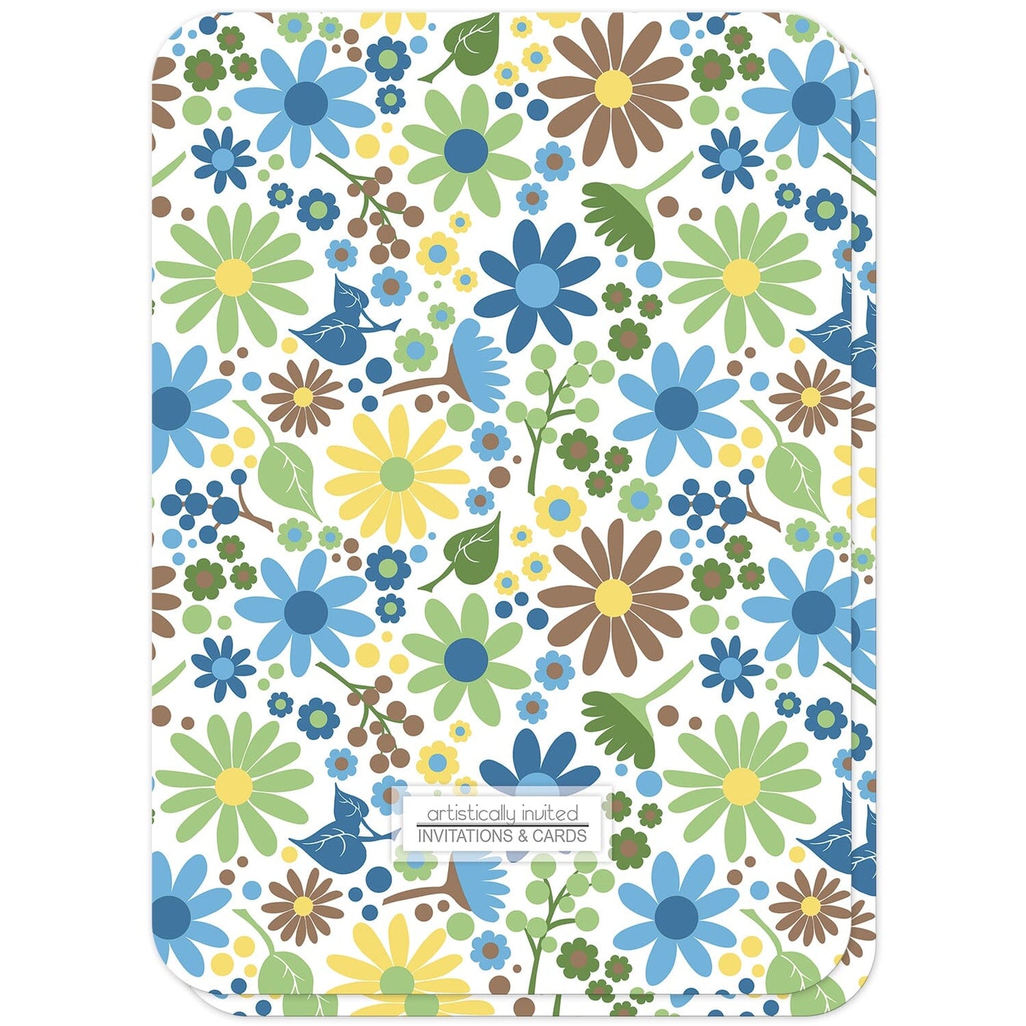 Sunny Summer Flowers Bridal Shower Invitations (back side, with rounded corners) at Artistically Invited. 