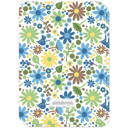 Sunny Summer Flowers Bridal Shower Invitations (back side, with rounded corners) at Artistically Invited. 