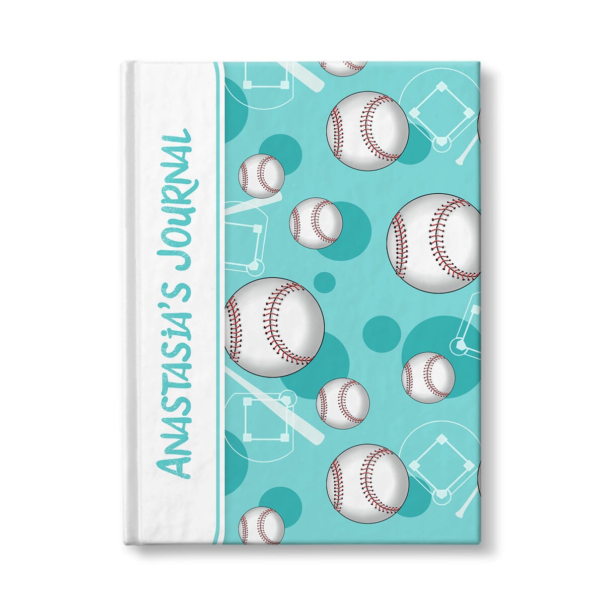 Personalized Teal Baseball Journal at Artistically Invited.