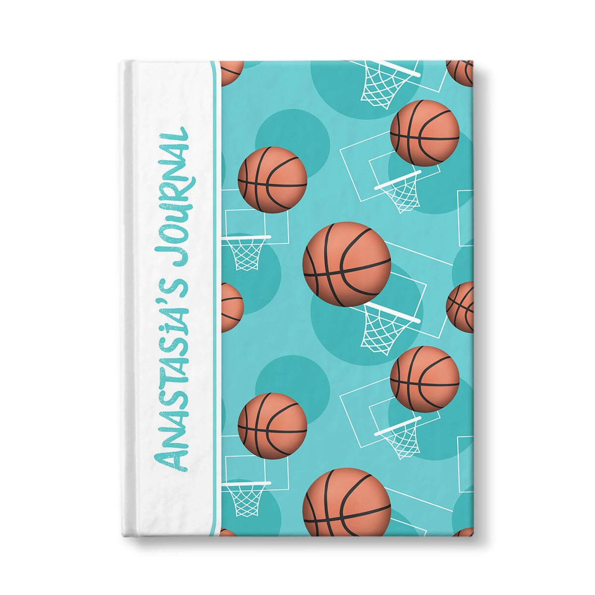Personalized Teal Basketball Journal at Artistically Invited.
