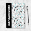 Personalized Turquoise Music Notes Journal for Songwriting & Musicians ...