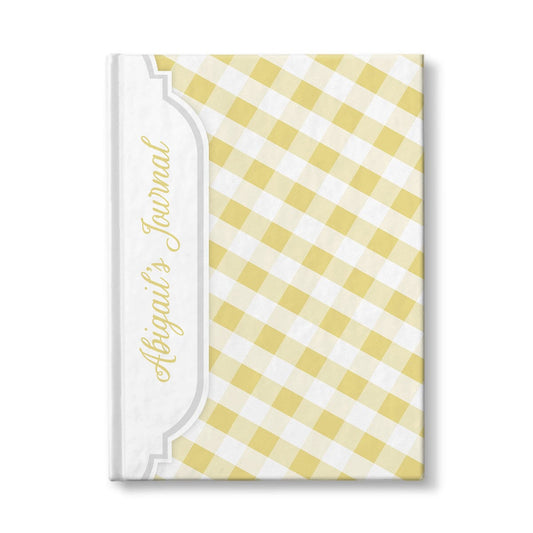 Personalized Yellow Gingham Journal at Artistically Invited.