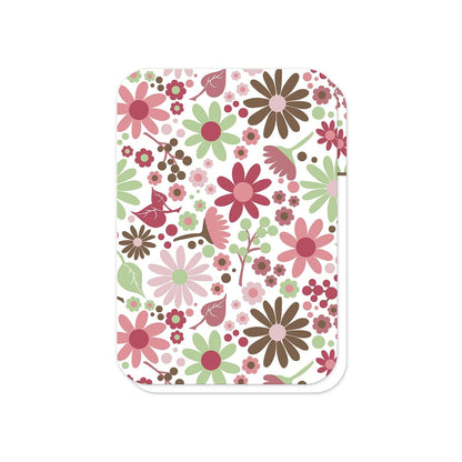 Berry Green Summer Flowers RSVP Cards (back with rounded corners) at Artistically Invited.