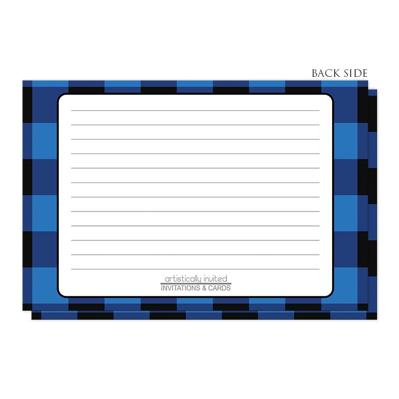 Blue and Black Buffalo Plaid Recipe Cards at Artistically Invited