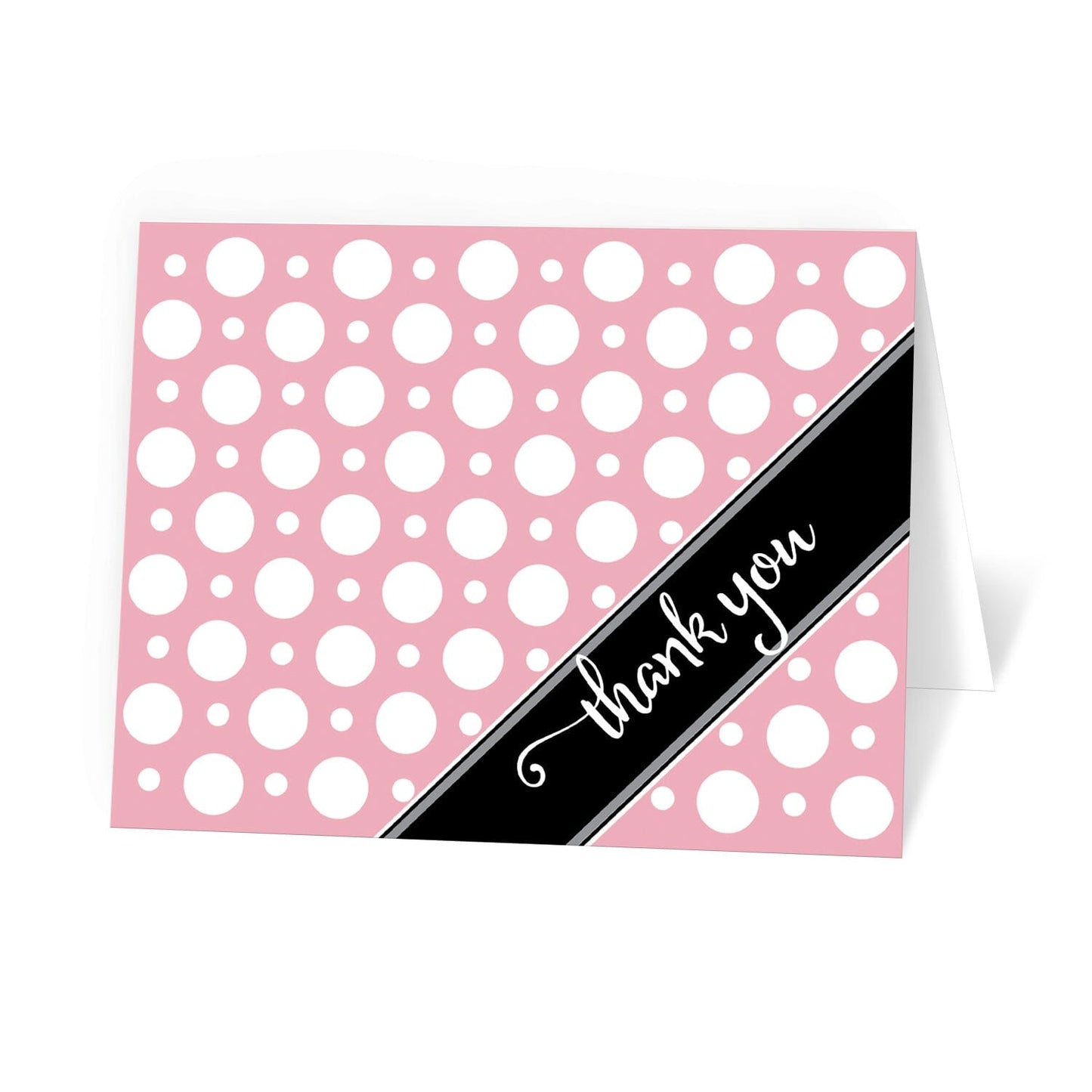 Cafe Pink Polka Dot Thank You Cards at Artistically Invited.