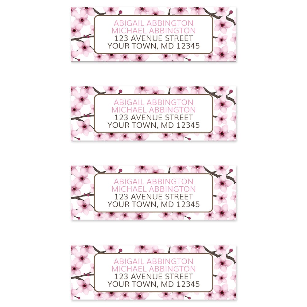 Cherry Blossom Address Labels (4 to a sheet) at Artistically Invited. 
