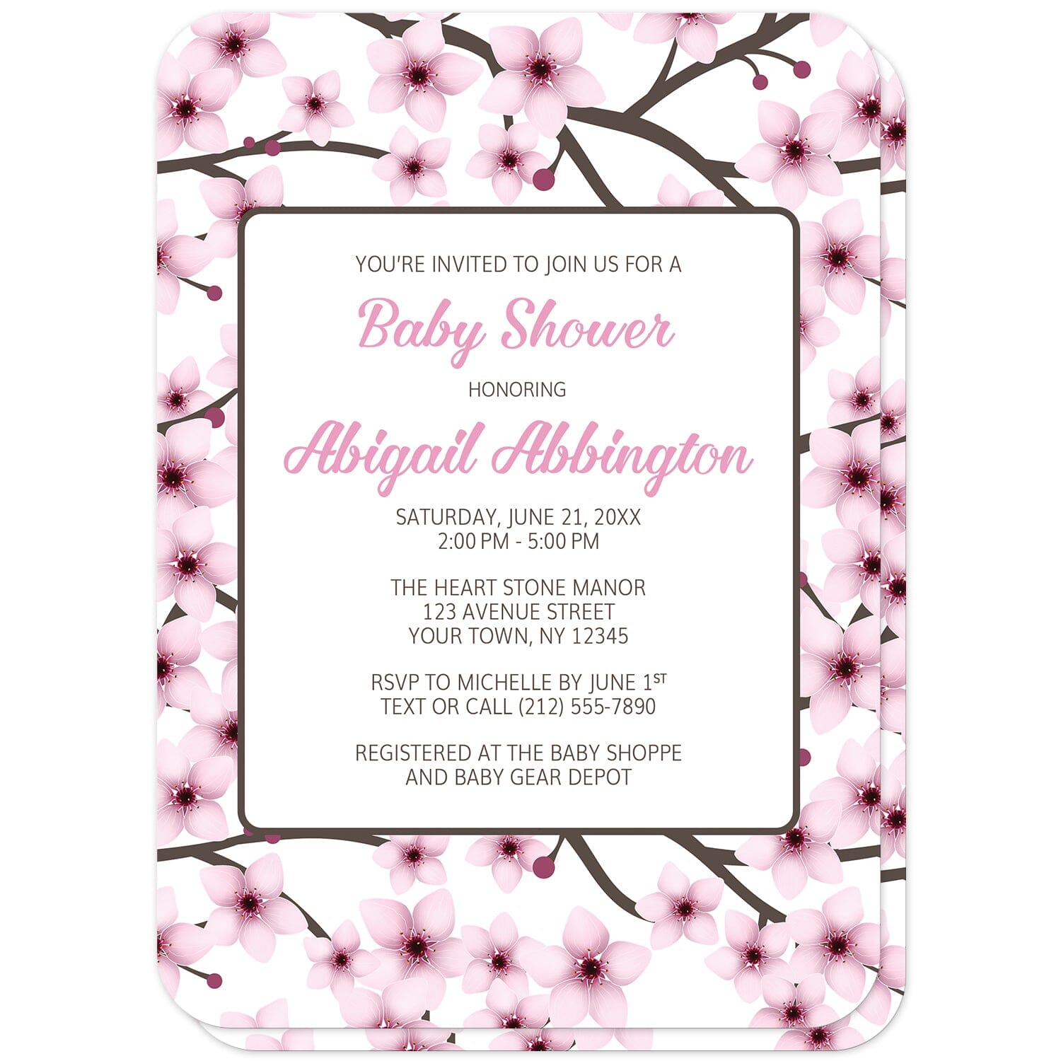 Cherry Blossom Baby Shower Invitations Artistically Invited