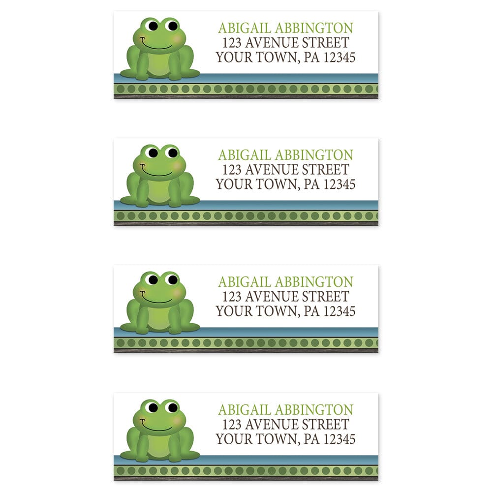 Personalized Frog-Themed Address Labels with Rustic Brown Accent ...