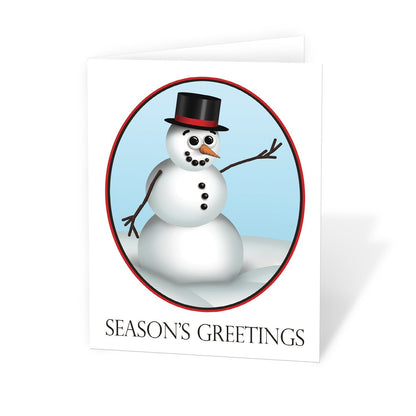 Cute and Classy Snowman Season's Greetings Christmas Cards at Artistically Invited